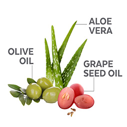 Olive Oil, Aloe Vera, Grape Seed Oil