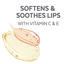 Softens and soothes lips with vitamin C & E